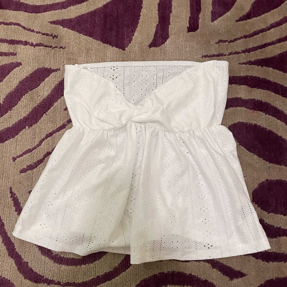 strapless flowy top